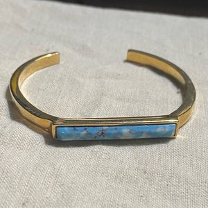 Ann Taylor Blue Turquoise Gold Cuff
